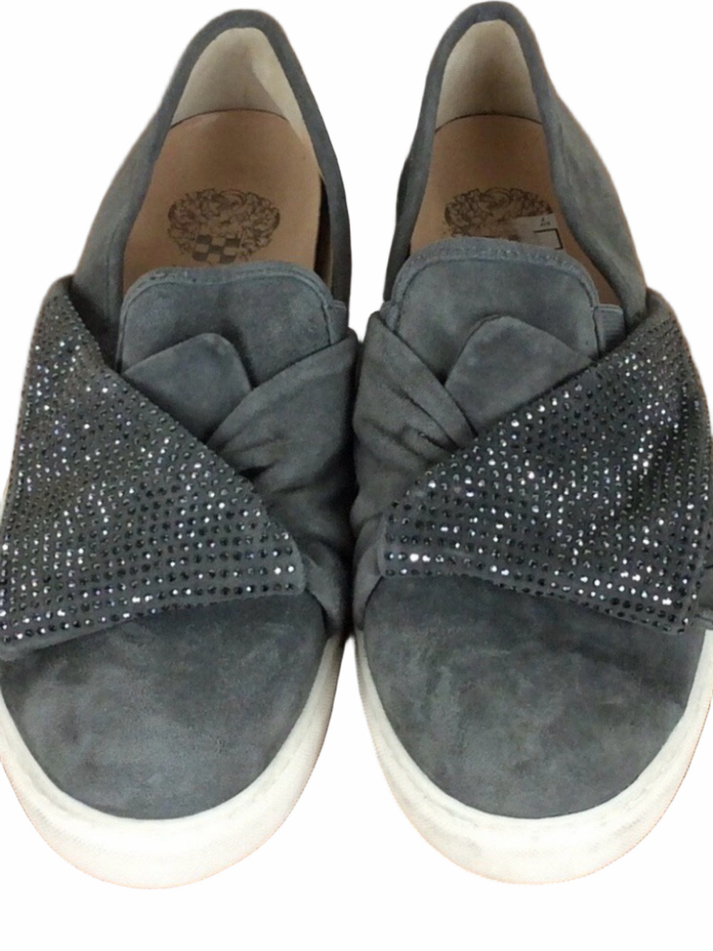 Vince Camuto Suede Slip-On Sneakers with Crystal Detail | EUC | Sz 8
